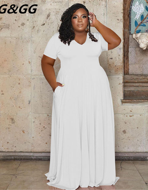 Load image into Gallery viewer, A-Line Long Plus Size Dress
