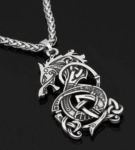 Viking Dragon Pendant Necklace